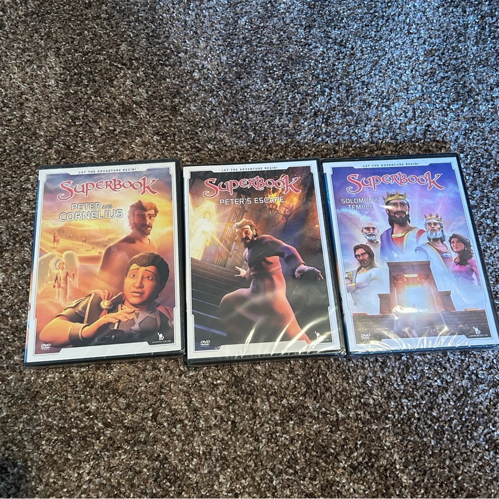 Superbook Christian DVD (Lot‎ Of 3 Movies-3 Sealed) NEW